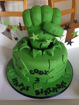 Hulk Fist Birthday Cake