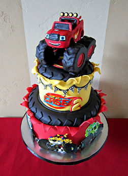 Blaze & Friends Tiered Cake