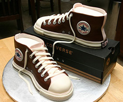 Brown Chuck Taylors Cake