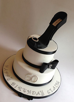 Jimmy Choo Tiered Black & White Cake