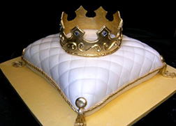 Gold & White Crown Cake