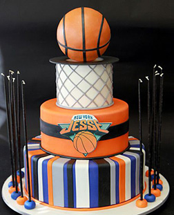 Alley Oop Tiered Basketball Cake