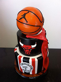 Chicago Bulls Basketball Tiered Cake