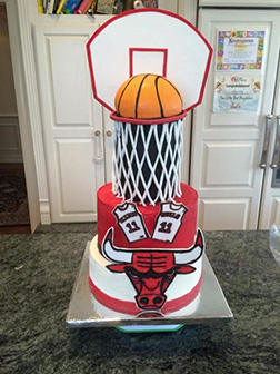 Chicago Bulls Jump Shot Tiered Cake