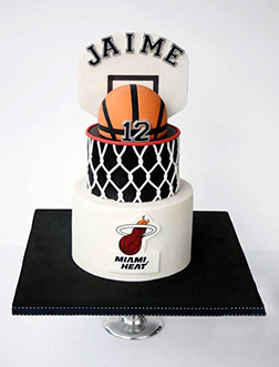 Miami Heat Tiered Cake