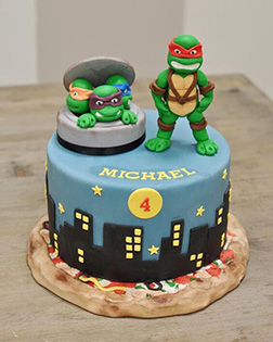 Angry Ninja Turtles Figurine Cake