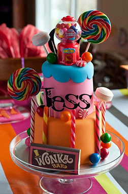 Willy Wonka Candy Birthday Cake 1
