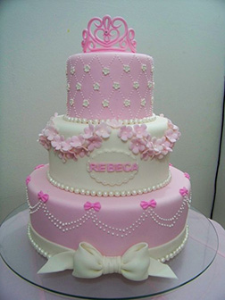 Ribbons & Pink Tiara Cake