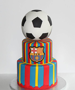 Barcelona FC Tiered Football Cake 1