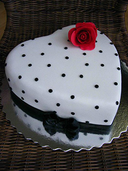 Polka Dotted Heart Cake