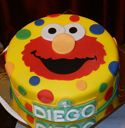 Elmo Polka Dot Cake