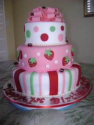 Gift Tower Strawberry Shortcake Cake 1
