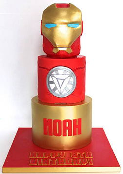 Iron Man Visor & Reactor Tiered Cake