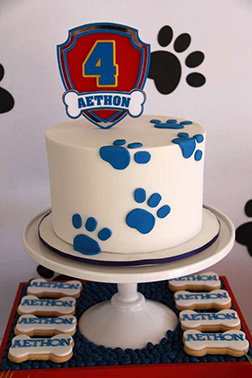 Paw Patrol Badge Cake and Cookies