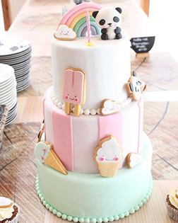 Pastel Panda Tiered Cake