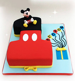 Mickey Mouse Number 1 Cake