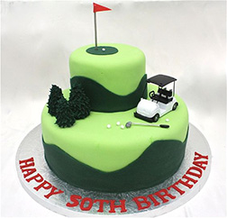Golf Cart & Course Tiered Cake
