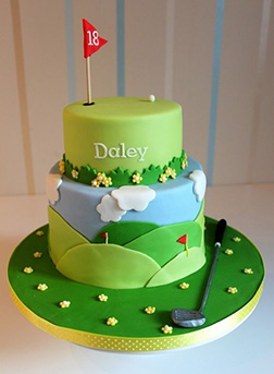 Tiered Golf Course Cake