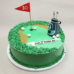 Golf Bag on Golf Balls Cake