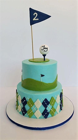 Golf Ball on Tee Tiered Cake 3