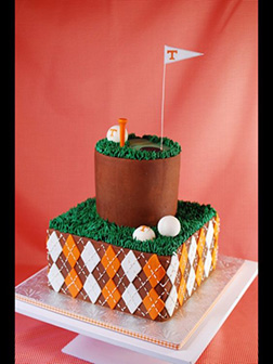 Golf Balls on Golf Course Tiered Cake