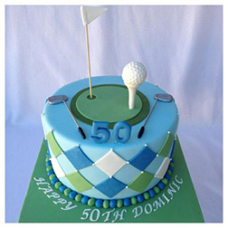 Golf Ball on Tee Cake