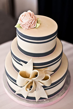 Blue Borders & Big Bows Tiered Cake