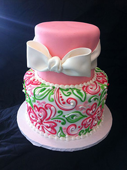 Artsy Pink Bow Cake