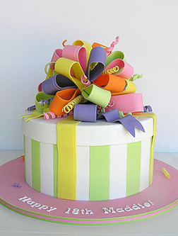 Gift Box Design Bow Cake