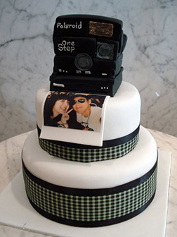 Tiered Polaroid Camera Picture Cake