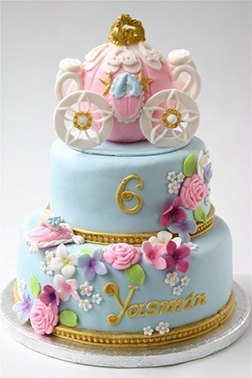 Cinderella's Marvelous Coach Ride Tiered Cake