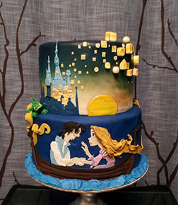 Tangled Lantern Lit Night Tiered Cake