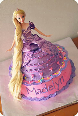 Princess Rapunzel Ballroom Gown 3D Cake