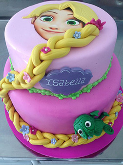 Rapunzel's Magical Braids Tiered Cake