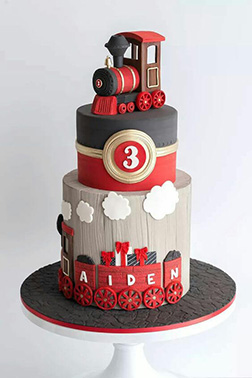 Red Gold Express Train Cake