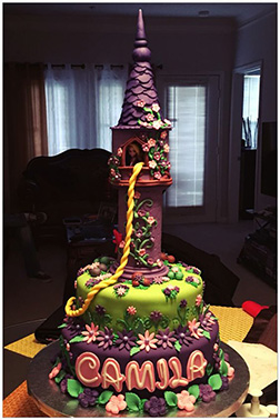 Rapunzel's Tower in the Forest Tiered Cake