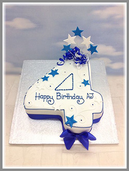 Celebratory Stars & Bow Number Cake