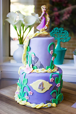 Rapunzel's Locks of Love Tiered Cake