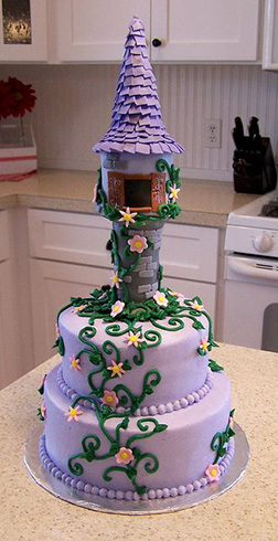 Rapunzel's Tower  Lavender Tiered Cake