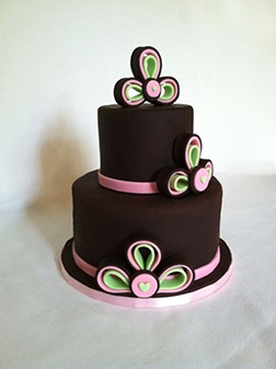 Black Fondant Bow Cake