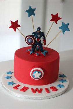 Stars and Shield Captain America Cake