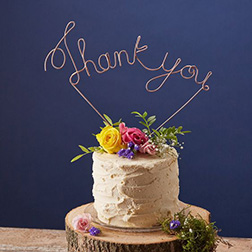Thank You Wire Topper Cake