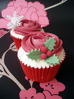 Rosette Christmas Half Dozen (6) Cupcakes