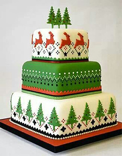 Traditional Christmas Sweater Tiered Cake