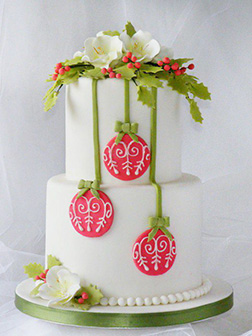 Christmas Baubles Tiered Cake