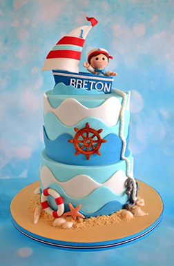 Captain on Deck Sailboat Cake