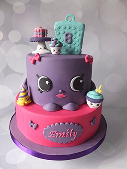 Purple Shopkins cake