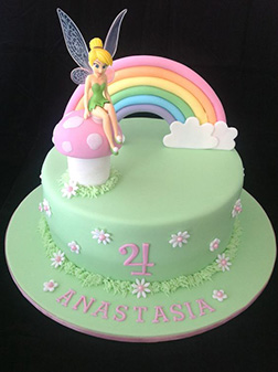 Tinkerbell Over the Rainbow Cake