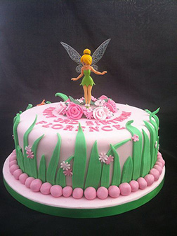 Tinkerbell Flower Garden Cake