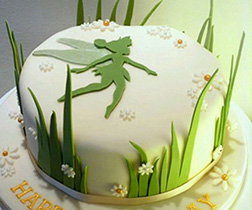 Tinkerbell Grass Silhouette Cake